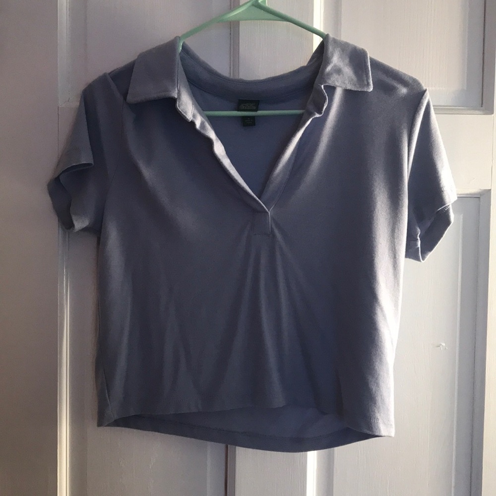 Purple collared crop top